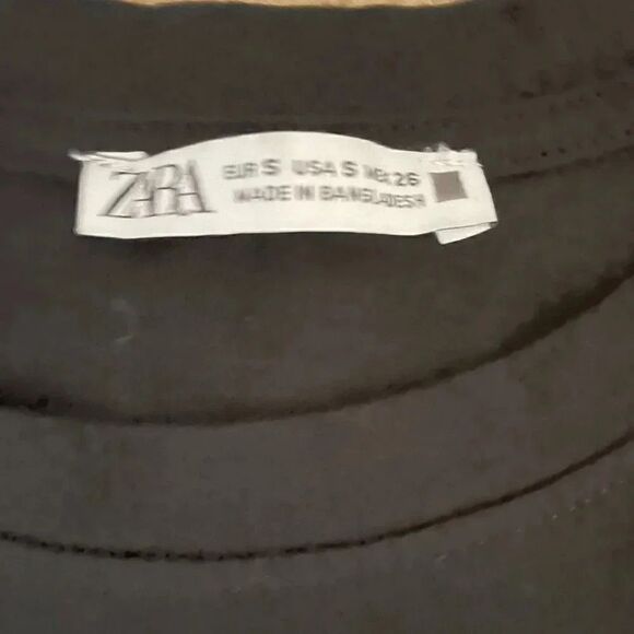 Zara Women’s Black Solid Crewneck Cotton Essential Sleeveless T-Shirt SZ S #1164 - Picture 8 of 12